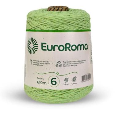 Imagem de Barbante Colorido 600G 4/6 Fios 610M Verde Limao - Euroroma