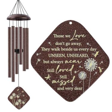 Imagem de JMsuertes Sinos De Vento Condolências Em Memória Para Áreas Externas, Libélula, Presente Perda Ente Querido, Mãe, Pai, Luto/Condolências/Funerário, 32 Polegadas, Bronze