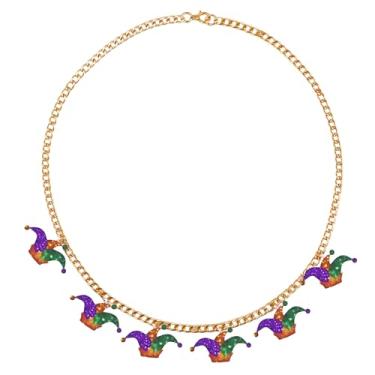 Imagem de LKingel Colares de carnaval para mulheres, pingente de máscara, chapéu, pingente, colar, gargantilha de carnaval, desfile, festas, roupas de carnaval, acessórios, Large, Acrílico, Sem Pedra Preciosa