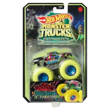 Imagem de Hot Wheels Monster Trucks 2022 Escala 1:64 Diecast Glow in The Dark Podium Crasher