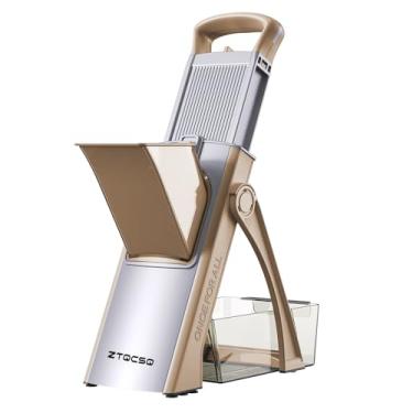 Imagem de ZTQCSQ [Tudo em 1] Fatiador Mandoline seguro para cozinha, 04, cinza