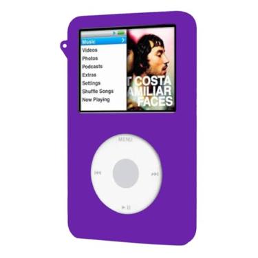 Imagem de Capa protetora de borracha de silicone MP3 Player para Apple iPod Classic 5ª/6ª/7ª geração modelos grossos (roxo)