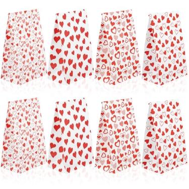 Imagem de peony man 28 peças de sacos de presente de coração de dia dos namorados com adesivos corações vermelhos sacos de guloseimas para crianças dia dos namorados sala de aula lembrancinhas de festa casa