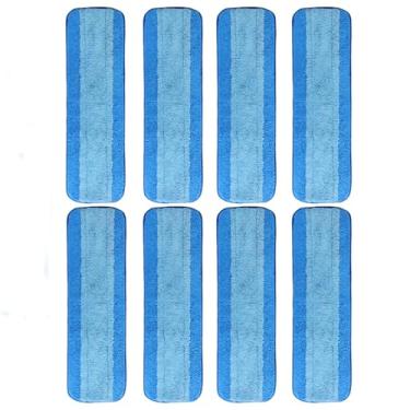 Imagem de ZHAYAO Pacote com 8 almofadas de limpeza de microfibra para esfregão Bona, almofadas reutilizáveis de microfibra para esfregão de 45 cm, almofadas de limpeza de substituição de pisos de madeira e