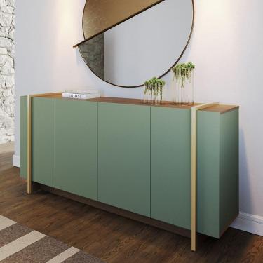 Imagem de Aparador Buffet Copacabana 160cm 4 Portas De Giro - Ssx Multicoisas Cor Hortelã/amendoa