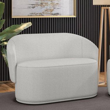 Imagem de Sofá 2 Lugares Namoradeira Orgânica Para Sala Malu Bouclê Cinza M11 - D`rossi