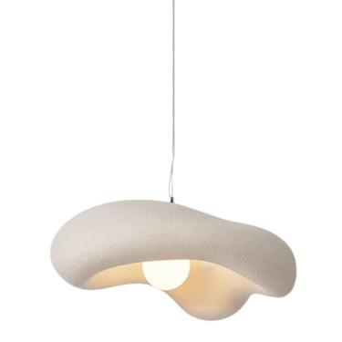 Imagem de Luminária pendente nórdica moderna em resina, com 1 lâmpada, estilo minimalista, ideal para escadas, bares, bancadas, salas de estar e jantar, e decoração de casa. Lâmpadas LED em resina.