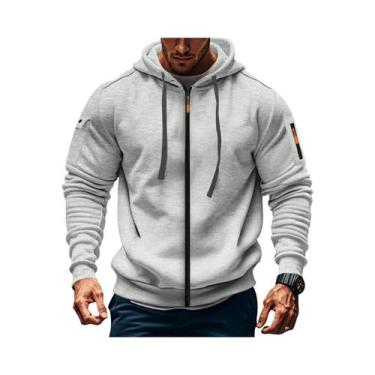 Imagem de Moletom Masculino Slim Fit Com Zíper E Manga Longa Para Outono/Inverno