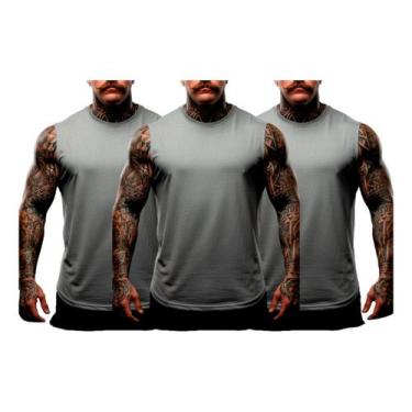 Imagem de Kit 3 Regata Masculina Machão Streetwear Lisa Básica 3008 - Camisa Ove