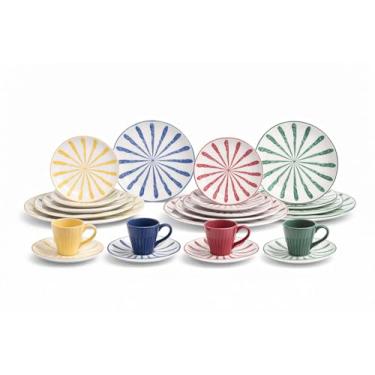 Imagem de Linha Piuma Scalla – Jogos de Pratos, Xícaras e Pires em Cerâmica – Louças Elegantes para Mesa Posta (Kit 4 Xícaras de Chá com Pires 150ml)