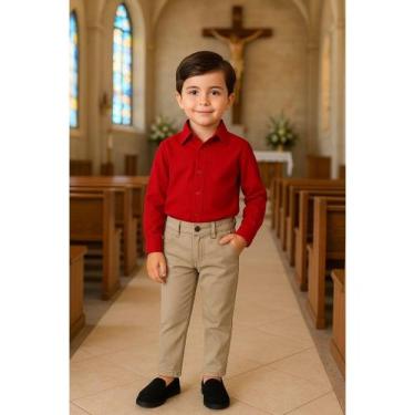 Imagem de Conjunto Camisa Social Diversas Cores e Calça Slim Infantil - Luar Enc