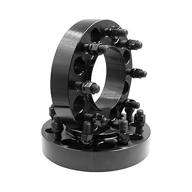 Imagem de Wheel Accessories Parts Espaçadores de roda centrados em cubo de aço 2 peças 8 em 6,50 1,5 polegadas de espessura 14 mm 1,50 rosca parafuso prisioneiro 116,7 mm cubo para Chevy Silverado 2500 3500 GMC Sierra 2500 3500 SRW | DRW apenas frontal