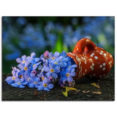Imagem de Forget Me Nots Pôster Vasos Impressões em Tela Flores Arte de Parede Para Casa 1 Painéis Decorações Noframed 81.3 cm x 61.0 cm