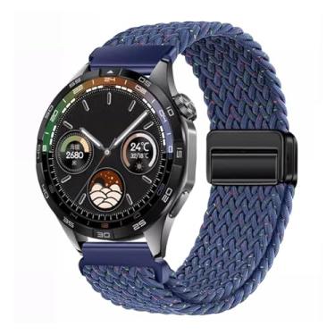 Imagem de FFHDJL Pulseira respirável de nylon de 22 mm e 20 mm para Huawei Watch GT4/Pro 46 mm/GT3/GT2 2e para Samsung Watch 6/5/4/3/Gear S3 (azul estrelado, para outros 20 mm)