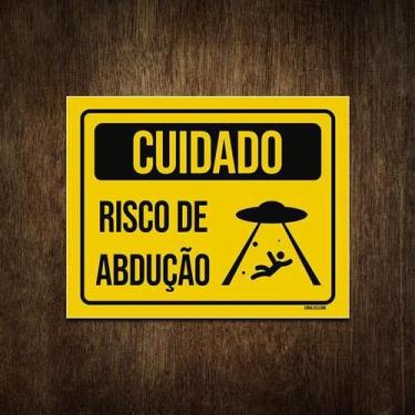 Imagem de Placa Decorativa - Alien Alienígena Risco De Abdução 27X35 - Sinalizo