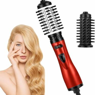 Imagem de Escova Modeladora 2 em 1 para Secar e Modelar os Fios com Facilidade 110v – Tecnologia de Íons, Duas Temperaturas, Ar Frio, Rotação 360° – Design Prático para Acabamento Profissional