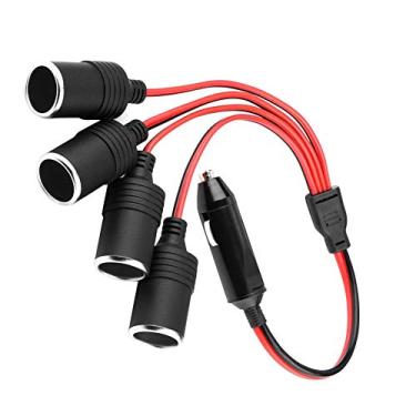 Imagem de Generic Adaptador Divisor de Isqueiro de Alta Potência de 4 Vias para Experiência Conveniente de Carregamento de Carro para Mergulhadores e Passageiros, Caixa ABS, Saída de 180 W, para Motoristas de
