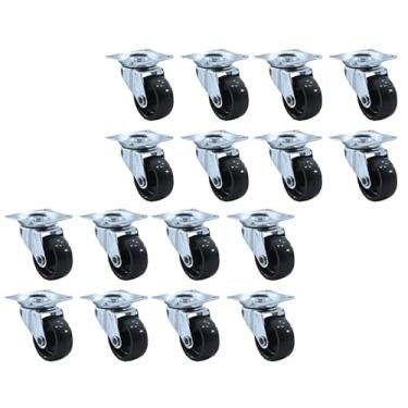 Imagem de Rodinhas Rodas 3,2Cm Rodízio Giratório P/Cadeira Rack Móveis Vasos Multiuso Anti Ruído Risco rodinhas para moveis(16 RODAS BASE METAL)