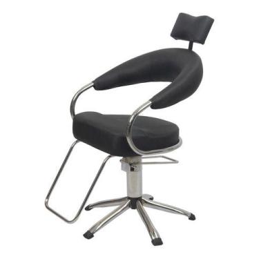 Imagem de Cadeira Futurama Hidráulica Cabelereiro Preta Factor - HATTEN