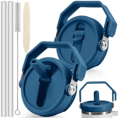 Imagem de ANTAND Tampas à prova de vazamento de 1,134 g apenas para copo Stanley Quencher H2.0, pacote com 2 tampas de substituição com alça de canudo destacável para acessórios de copo Stanley de 1,134 g