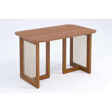 Imagem de Mesa de Sala Jantar Regia Natuame c/ Tampo Madeirado 130x80cm Carvalho/Cinamomo - Cimol