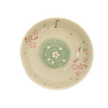 Imagem de Pratos de cerâmica em pó de flor estilo japonês sob o esmalte para casa Prato de macarrão Lamian - prato de arroz de 18 cm