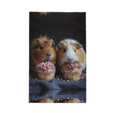 Imagem de XLLingL Toalhas de cozinha com estampa de porquinhos-da-índia e cupcakes, panos de prato de microfibra, para decoração e limpeza de cozinha - 1 peça