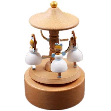 Imagem de pcagfaajmh Caixa de música colecionável sonhadora balé menina caixa de música artesanato decoração de presente menina presente de aniversário (cor: cor da imagem tamanho: 11 x 11 x 18 cm)