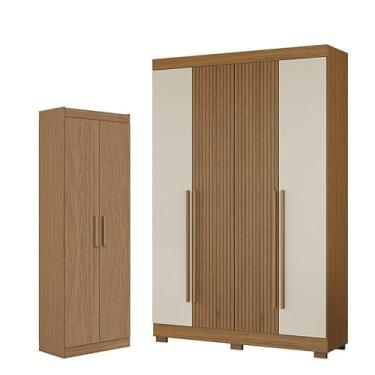 Imagem de Guarda Roupa Casal 2030240 Atacama Areia e Armário Multiuso 2000191 Atacama - Aramóveis