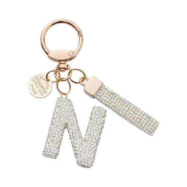Imagem de Chaveiro Com 26 Letras Em Strass, Pingente Versátil Para Mochila, Desi