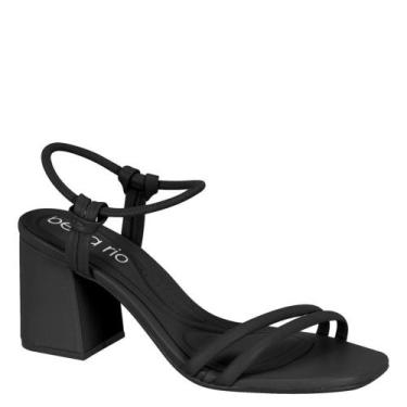 Imagem de Sandália Feminina Salto Baixo Bloco Grosso Beira Rio 8436213, Preto, 3