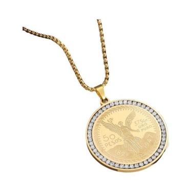 Imagem de Pingente De Crucifixo Dourado Para Homens, Colar Religioso Estilo Miam