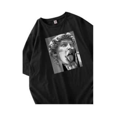 Imagem de Camisetas Femininas De Algodão Oversize Com Estampa De Cachorro Doberm