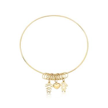 Imagem de Pulseira Argola argolinhas casamento filhos boneco Ouro 10K - MAEHLER 