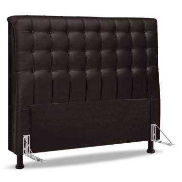 Imagem de Cabeceira Cama Box Casal Ciara 140cm Botonê Com Frame Suede Marrom