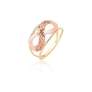 Imagem de Anel Do Infinito Grande 10k Ouro Rosé Rosa Maciço A200 - MAEHLER Arte 