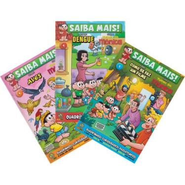 Imagem de Kit 3 Hq Saiba Mais! Turma Da Mônica Em Português Quadrinhos Atividade