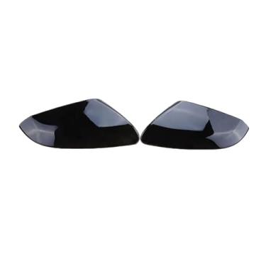 Imagem de Retrovisor do carro espelho lateral capa asa tampa adesivo caso de visão traseira guarnição fibra de carbono Compatível com honda civic 10th 2016-2020(Gloss Black)