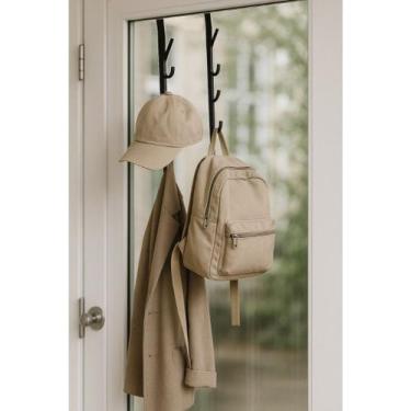 Imagem de Kit 2 Cabide Suporte Para Porta e Armários Com 7 Ganchos Pendurar Aces