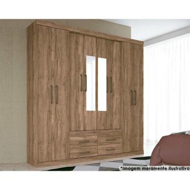 Imagem de Guarda Roupa Casal 8 Portas E 4 Gavetas C/ Espelho Nápoles Atacama - Santos Andirá