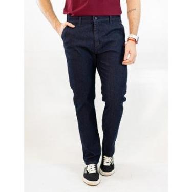 Imagem de Calça Masculina Jeans Escuro Slim Tradicional Bolso Social Anticorpus-Masculino