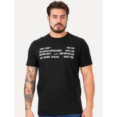 Imagem de Camiseta John John Masculina Regular Fit Gate 098 Preta-Masculino