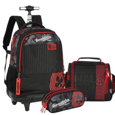 Imagem de Kit Mochila Rodinha + Lancheira + Estojo Youtuber Enaldinho - Luxcel