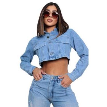 Imagem de Jaqueta Jeans Feminina Cropped com Bordado Premium-Feminino