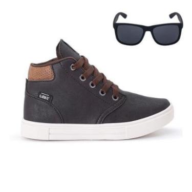 Imagem de Tênis Botinha Infantil Masculino Casual Cano Alto Confortavel + Oculos-Masculino