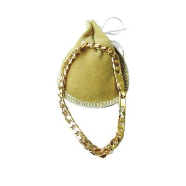 Imagem de Pulseira Masculina 22cm 7mm Largura Folheado Ouro 18k PL490 - WN Bijou