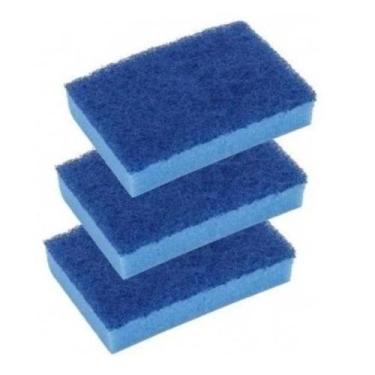 Imagem de Kit com 3 Esponja Azul Nao Risca Limpeza Delicada SCOTCH-BRITE