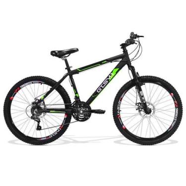 Imagem de Bicicleta 26 GTS M1 Freio a Disco 21v Suspensão Walk New, Preto, Verde