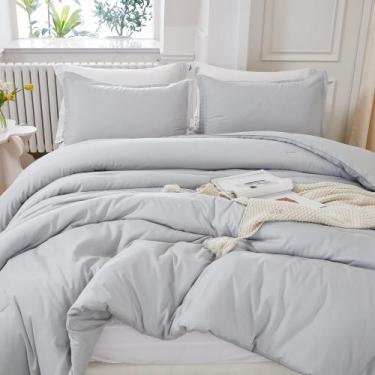 Imagem de Conjunto de edredom Litanika Light Grey King Size 3 peças