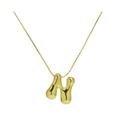 Imagem de Colar Feminino Banhado a Ouro 18k Com Pingente De Letra Inicial Criati
